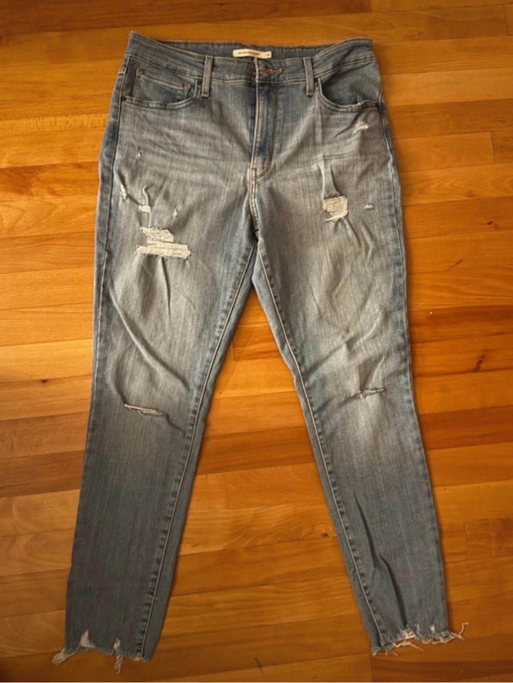 Levi's Light Blue Distressed Skinny Jeans
